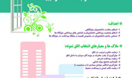 برگزاری جشنواره تعیین اتاق نمونه بهداشتی دانشجویان